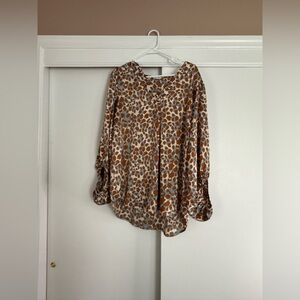 JODIFL Print Blouse in Brown and Blue